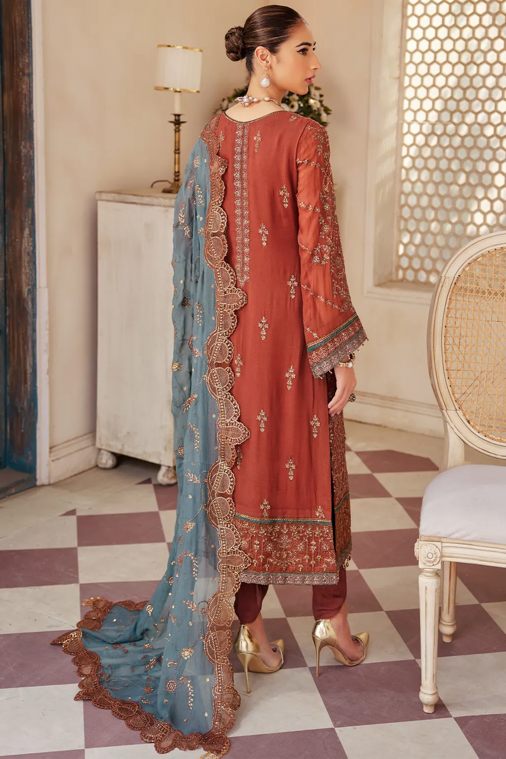 LX 07 | Collections Emaan Adeel Luxe Chiffon Collection 2023 | Unstitched and Stitched RTW Chiffon Embroidered Suits
