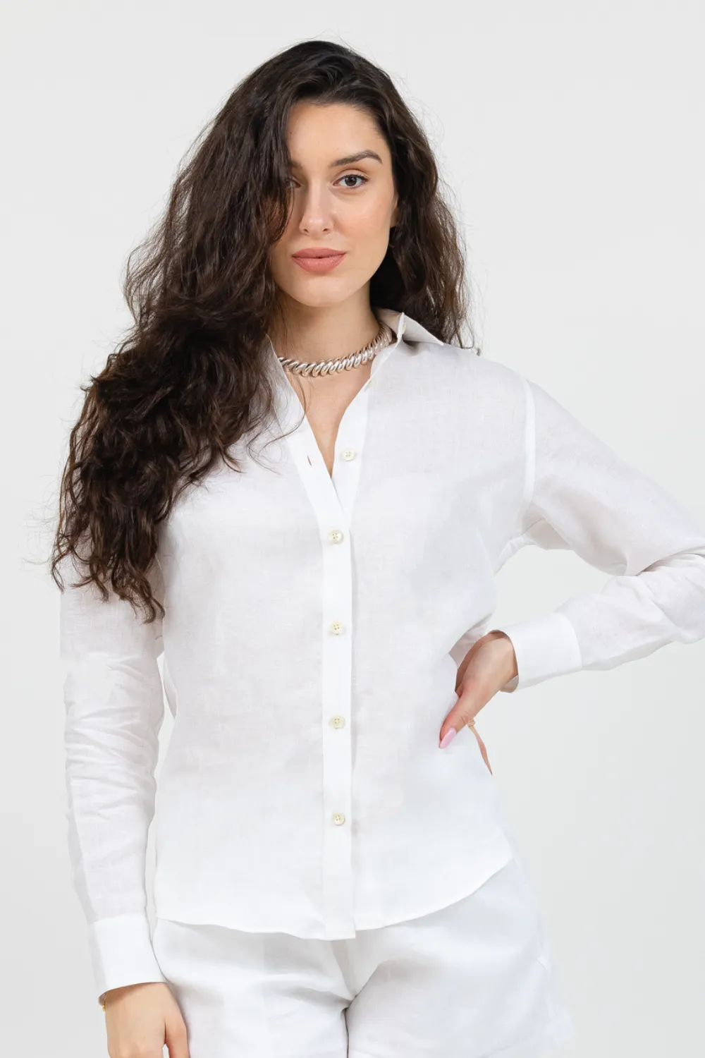 Malta Linen Button-Up - White