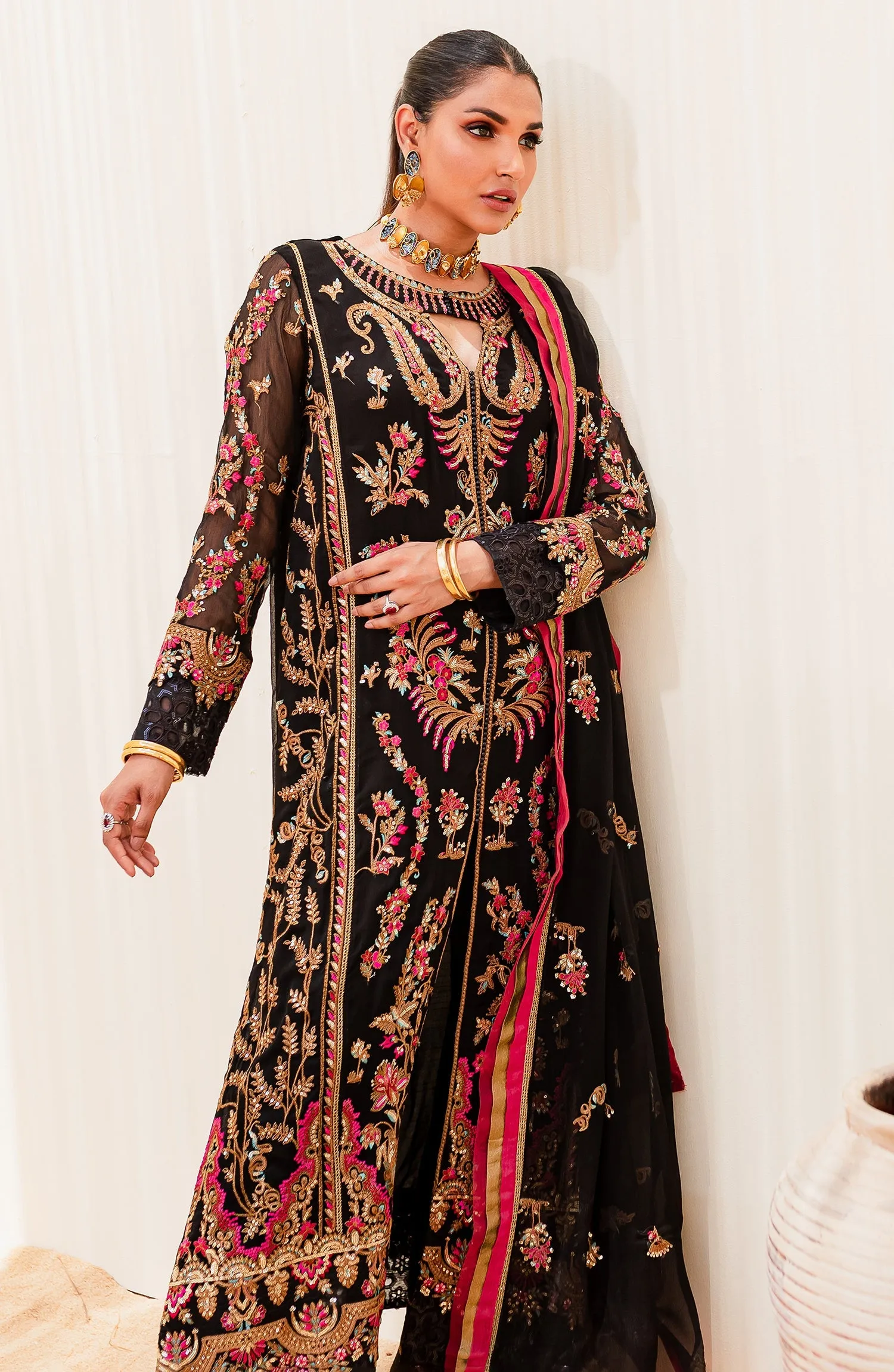 MARYUM & MARIA | Sejal - Luxury Chiffon Collection | BLACK IRIS (QS23-507)