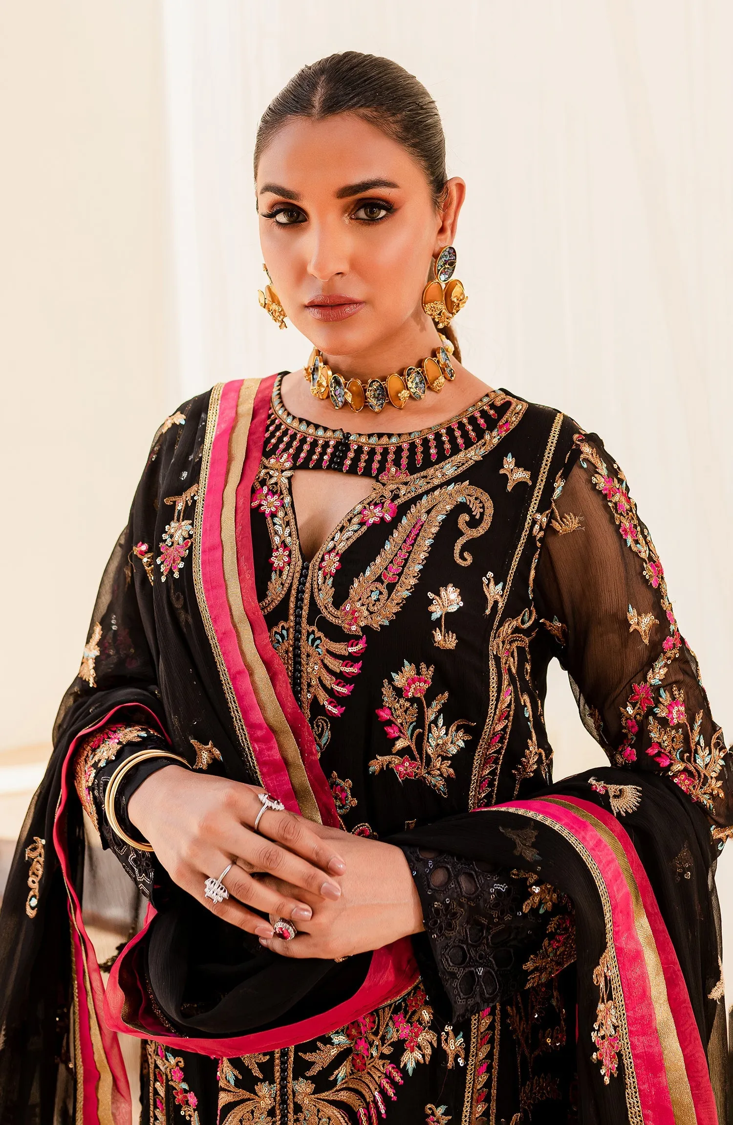 MARYUM & MARIA | Sejal - Luxury Chiffon Collection | BLACK IRIS (QS23-507)