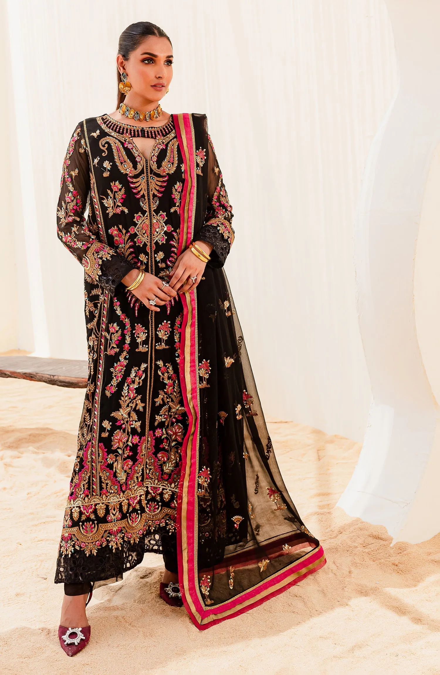 MARYUM & MARIA | Sejal - Luxury Chiffon Collection | BLACK IRIS (QS23-507)