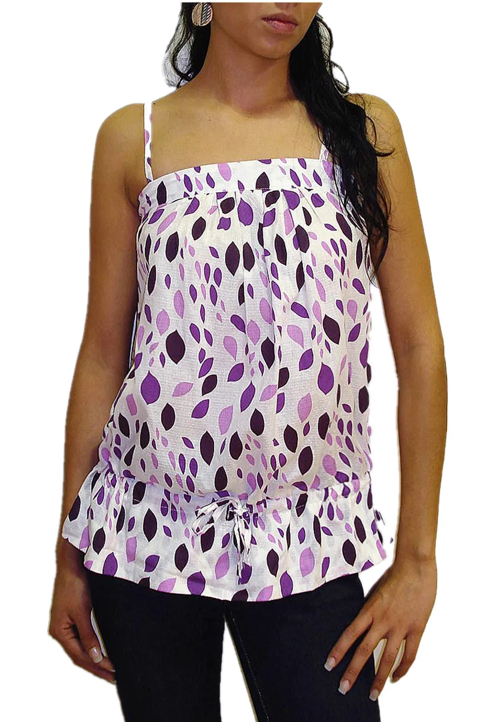 MISS PINKI Alissa Long Cami in purple floral