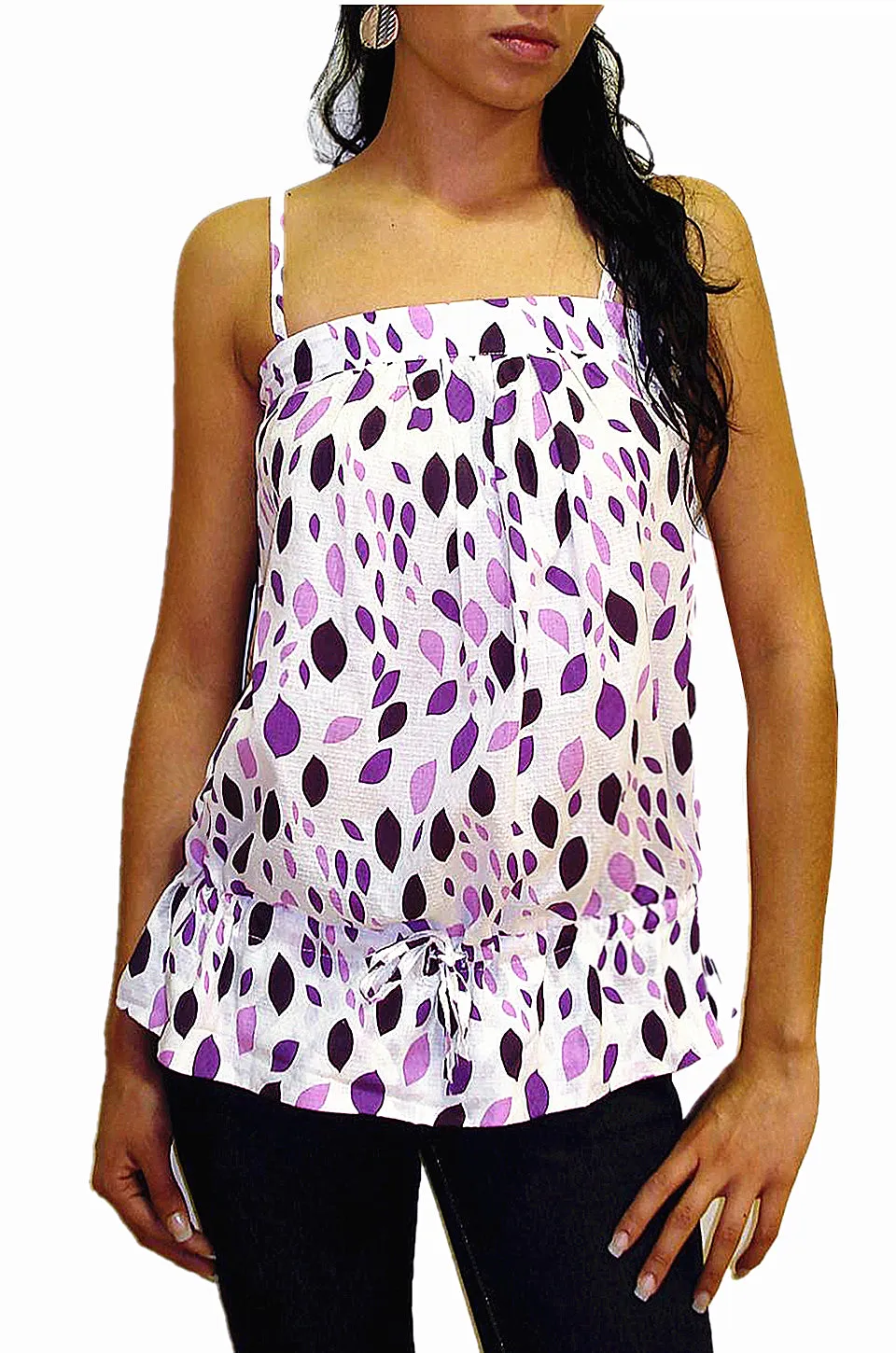 MISS PINKI Alissa Long Cami in purple floral
