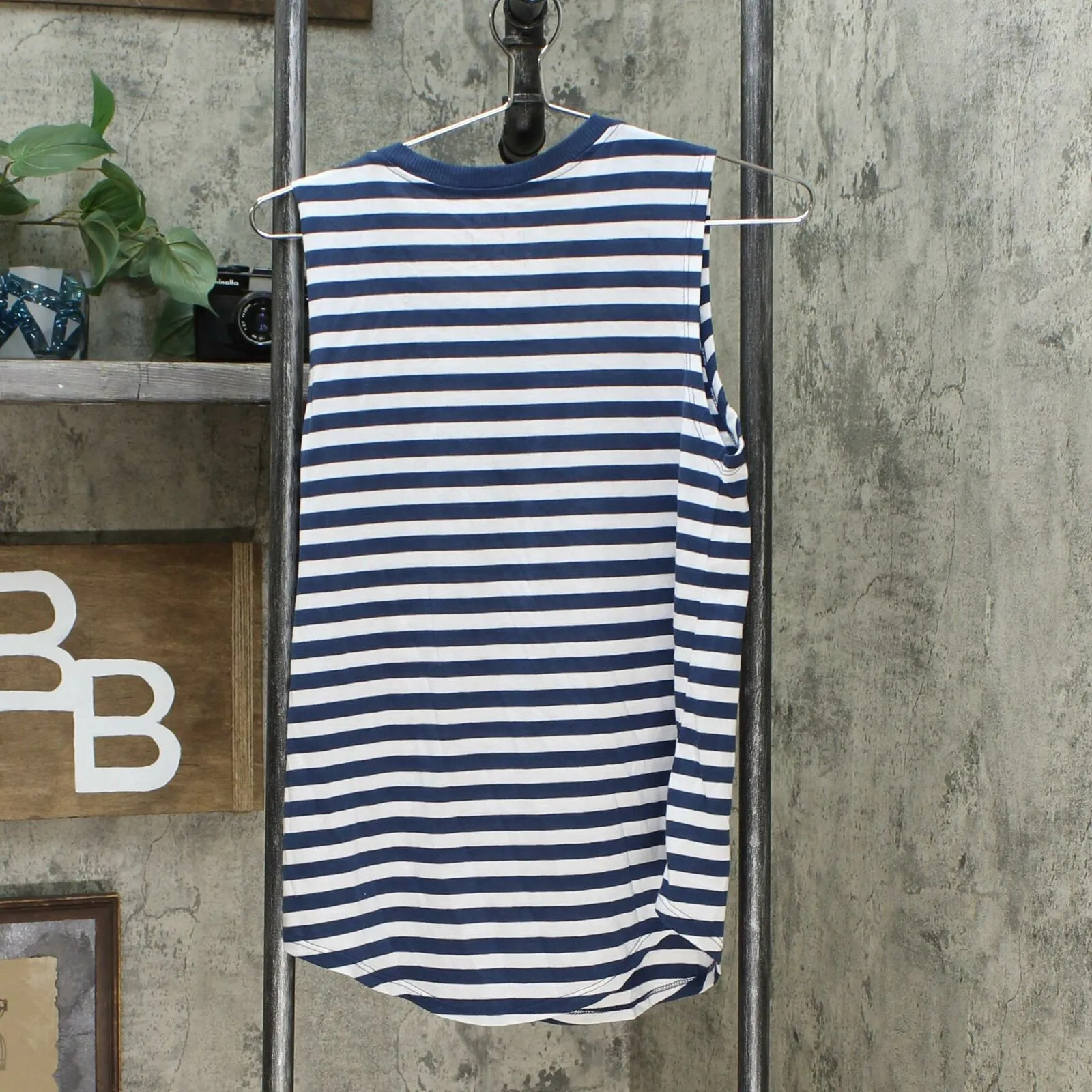 Modern Lux Women's USA Blue Striped Graphic Tank Top