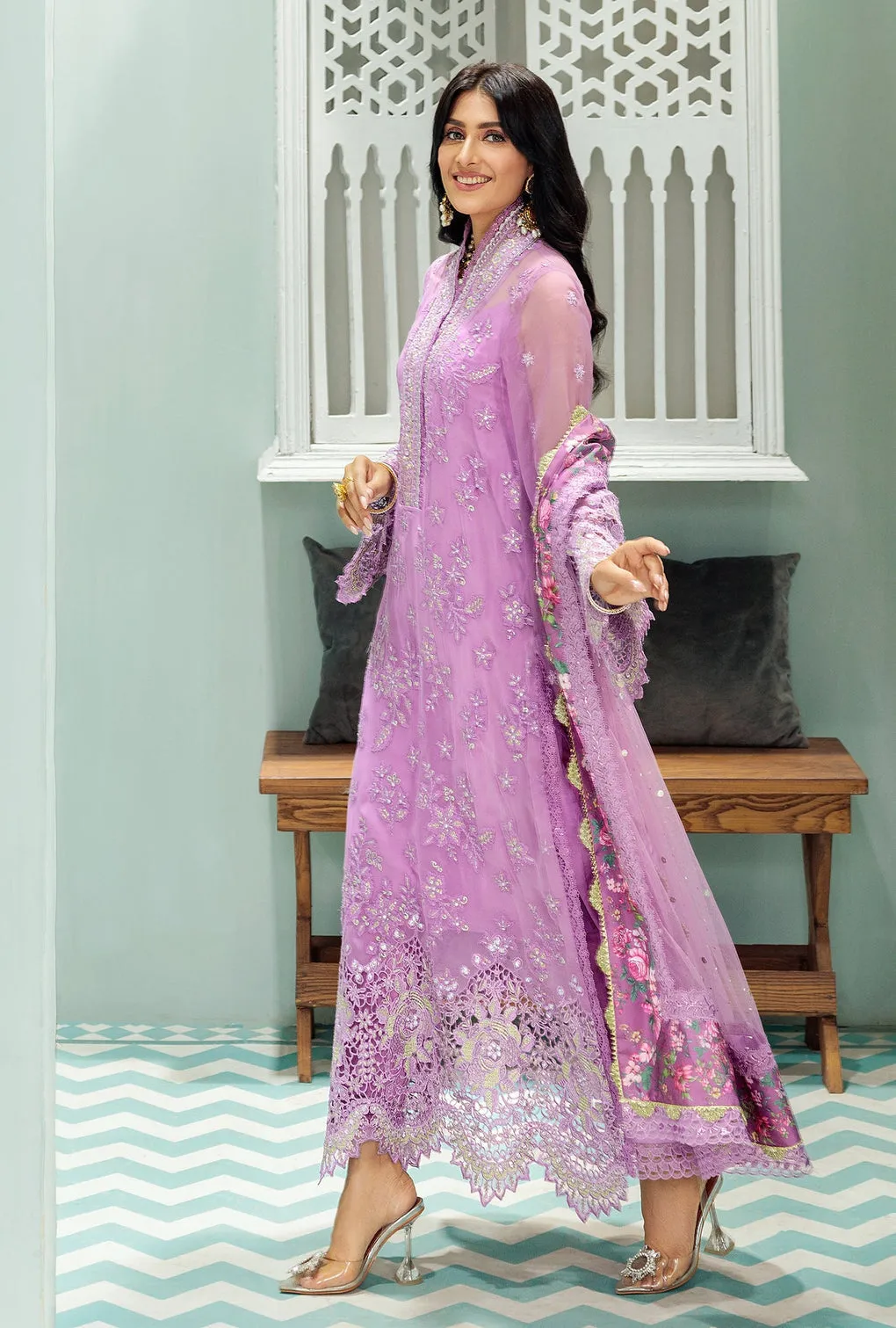 Noor Chiffon Laserkari 2023 by Saadia Asad | D-03
