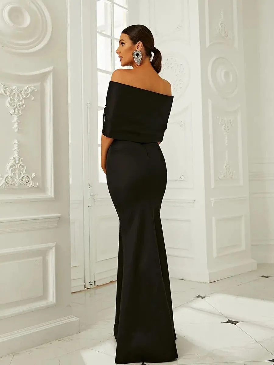 Off Shoulder Knot Mermaid Dress XH2181