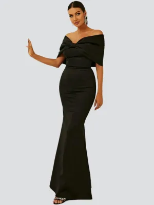 Off Shoulder Knot Mermaid Dress XH2181