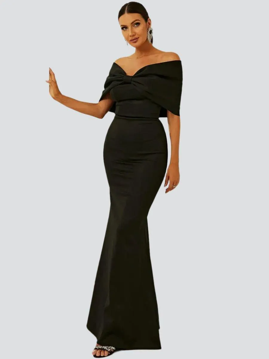 Off Shoulder Knot Mermaid Dress XH2181