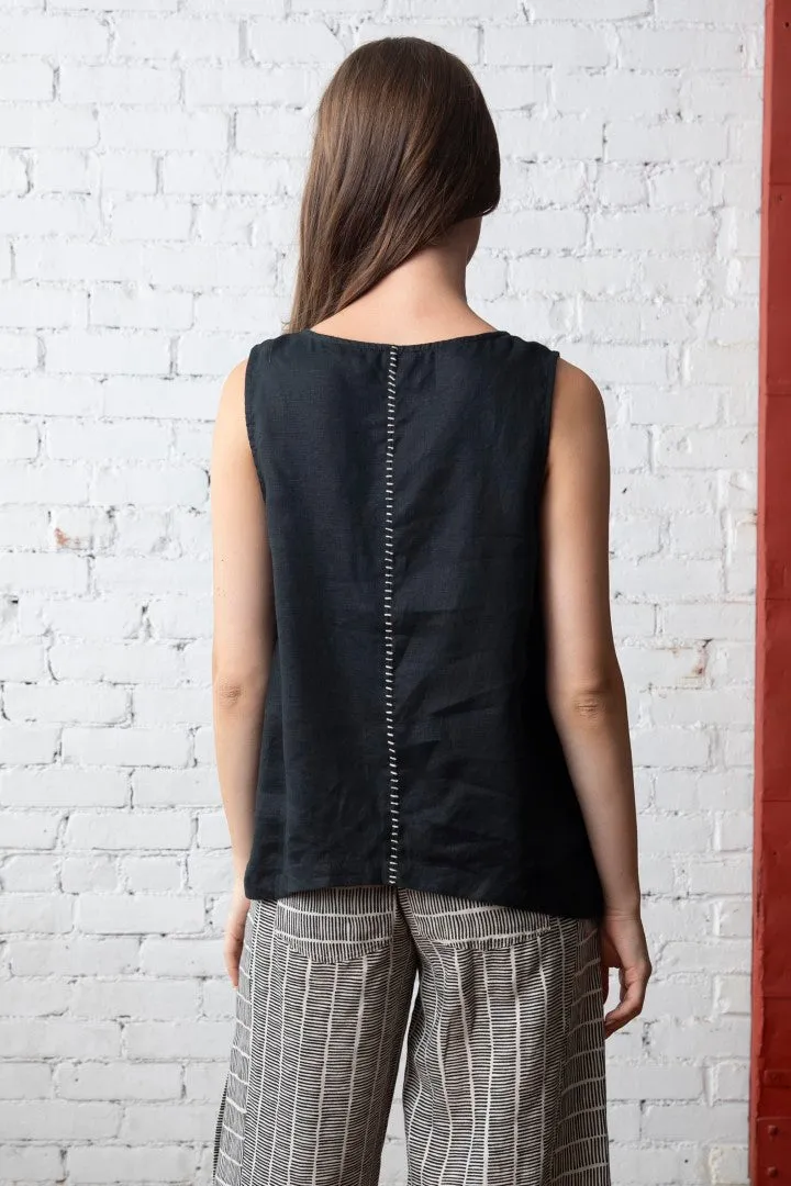 Olivia Black Linen Tank