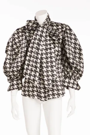 Original Alexander McQueen - Editorial Black & White Pattern Houndstooth Shirt Long Sleeve - IT 40