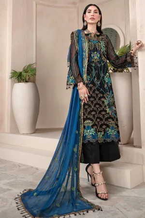 Pakistani Black Chiffon Suit with Embroidery #Y6095