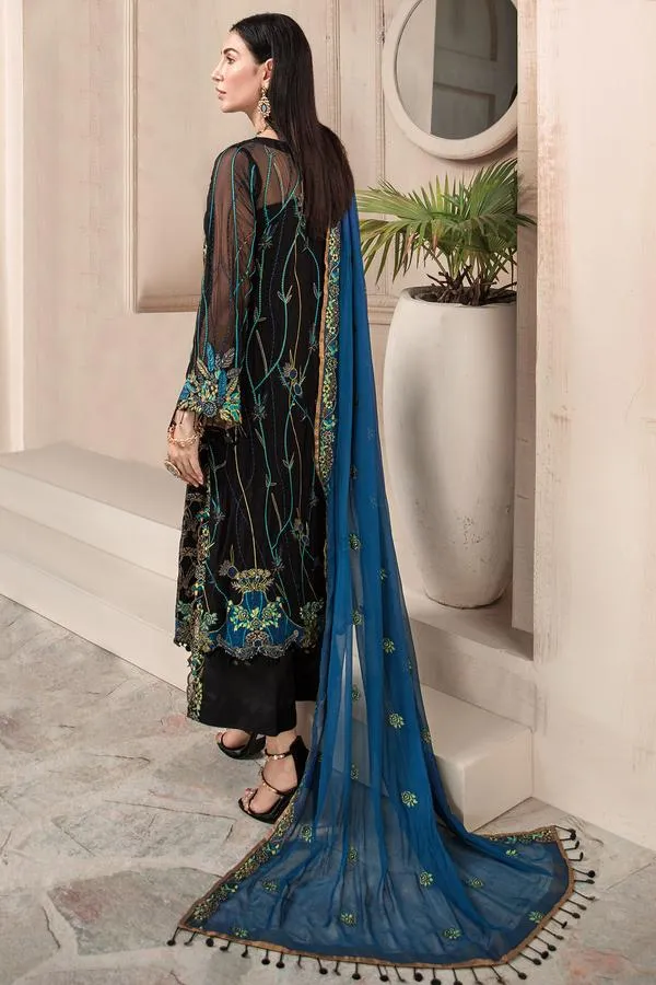 Pakistani Black Chiffon Suit with Embroidery #Y6095