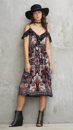 Patrons of Peace Navy Midi Dress