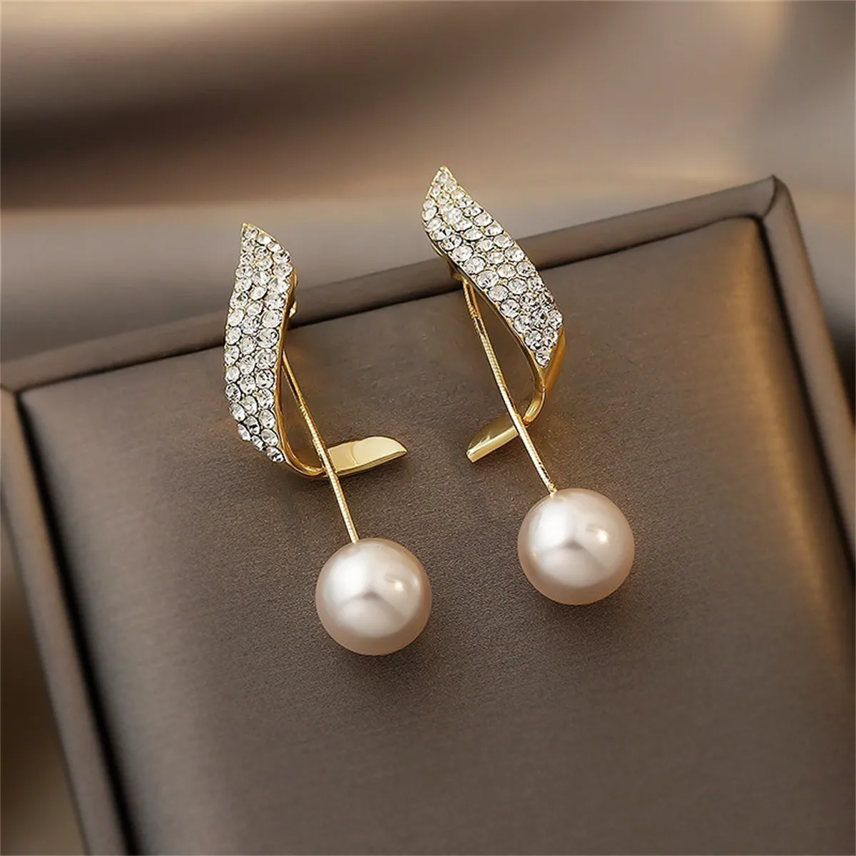 Pearl & Cubic Zirconia 18K Gold-Plated Embellished Wing Ear Jackets