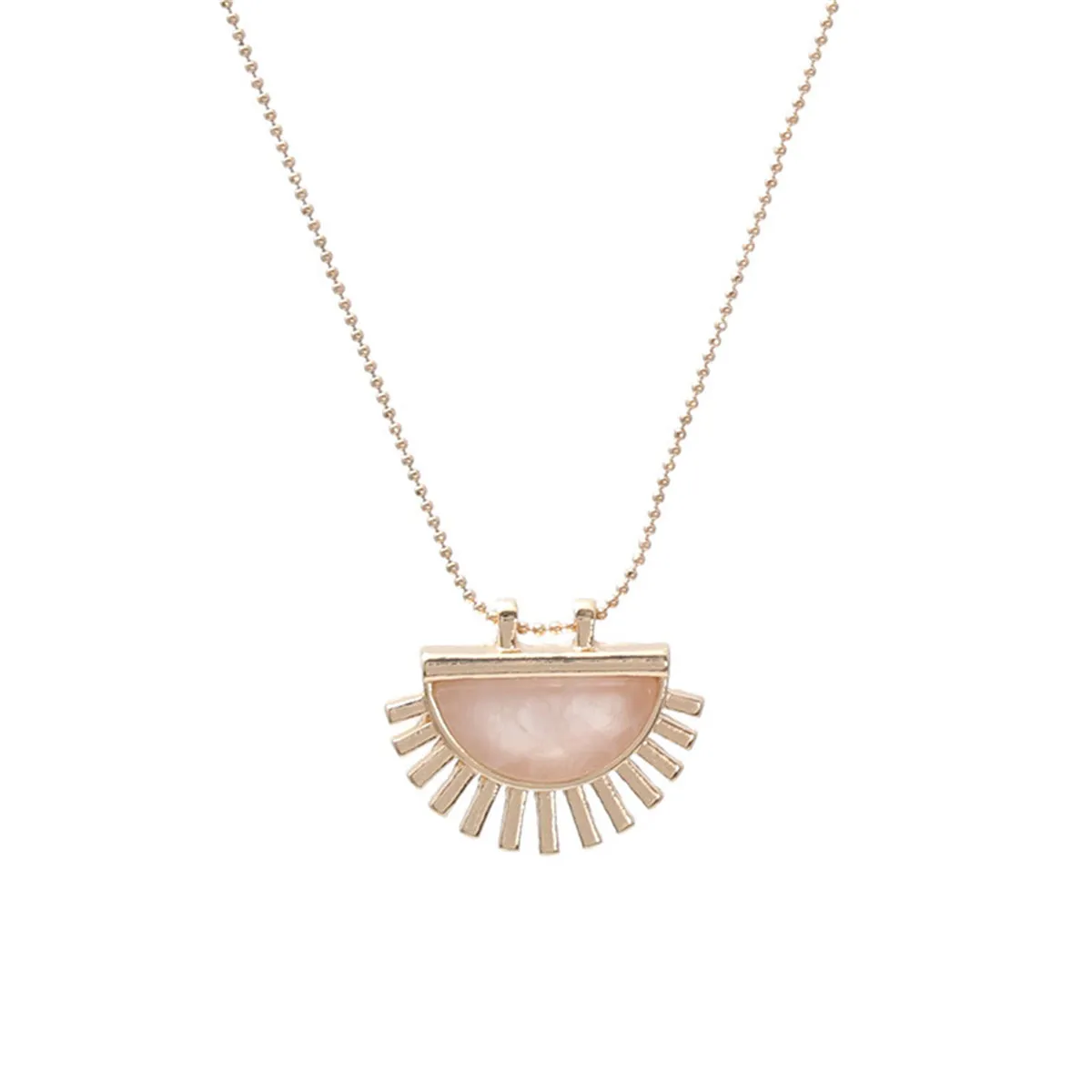 Pink Crystal & 18K Gold-Plated Fan Pendant Necklace