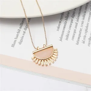 Pink Crystal & 18K Gold-Plated Fan Pendant Necklace