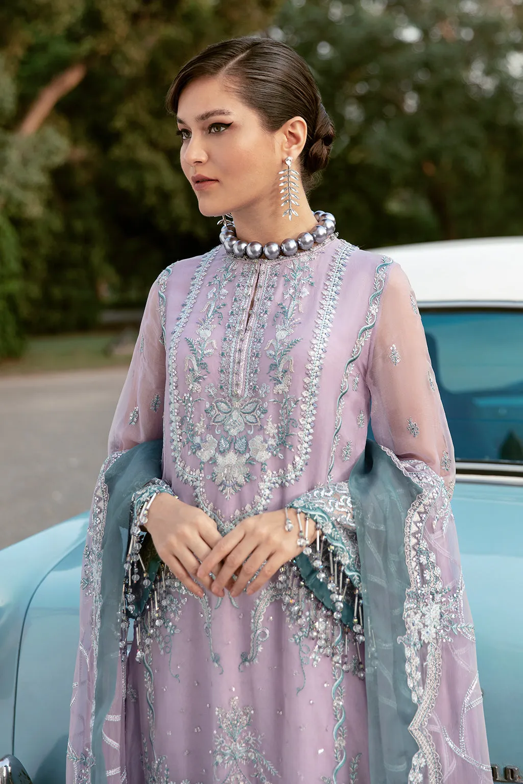 Pixie Dust | Afrozeh LA Fuchsia'22 Collection | Unstitched Chiffon Suits