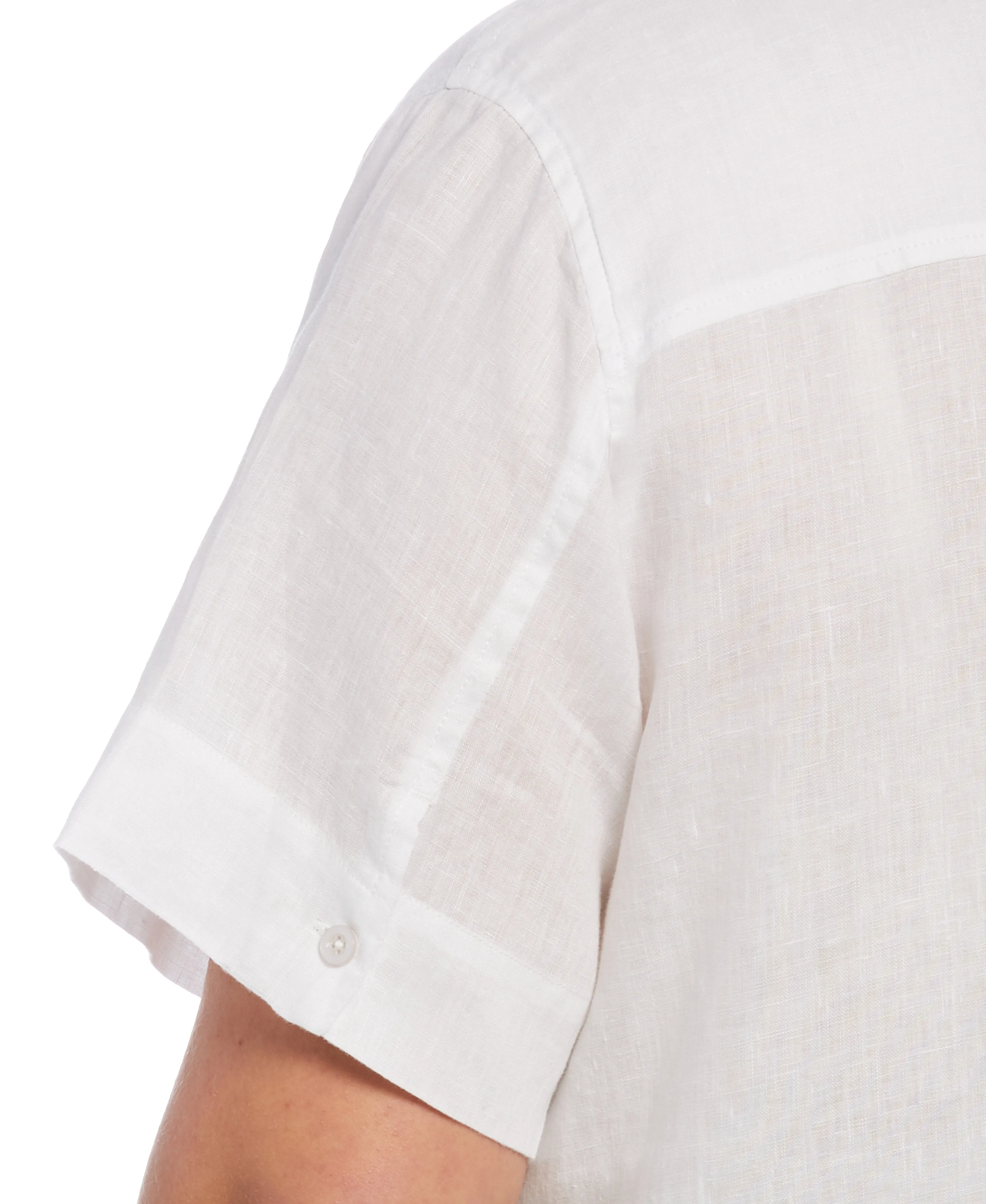 Plus Size Split Neck Linen Top