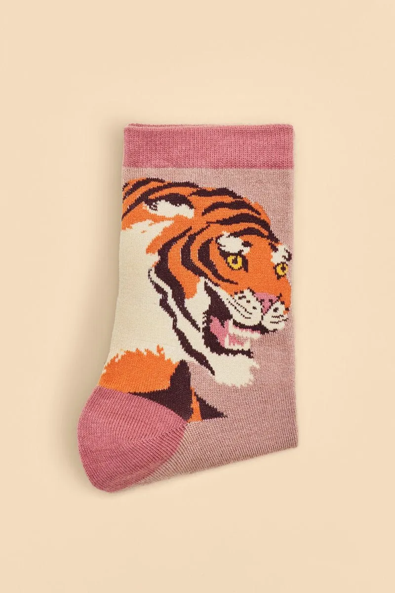 Powder Thrill Of The Tiger Ankle Socks Dusky Rose