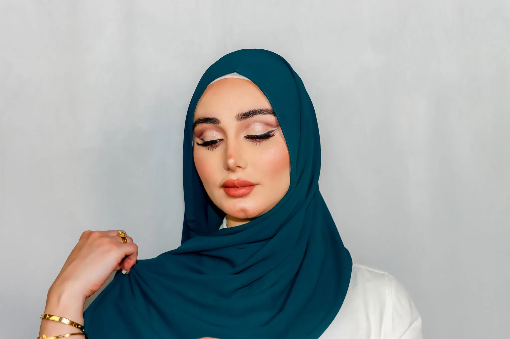 Premium Chiffon Teal Hijab