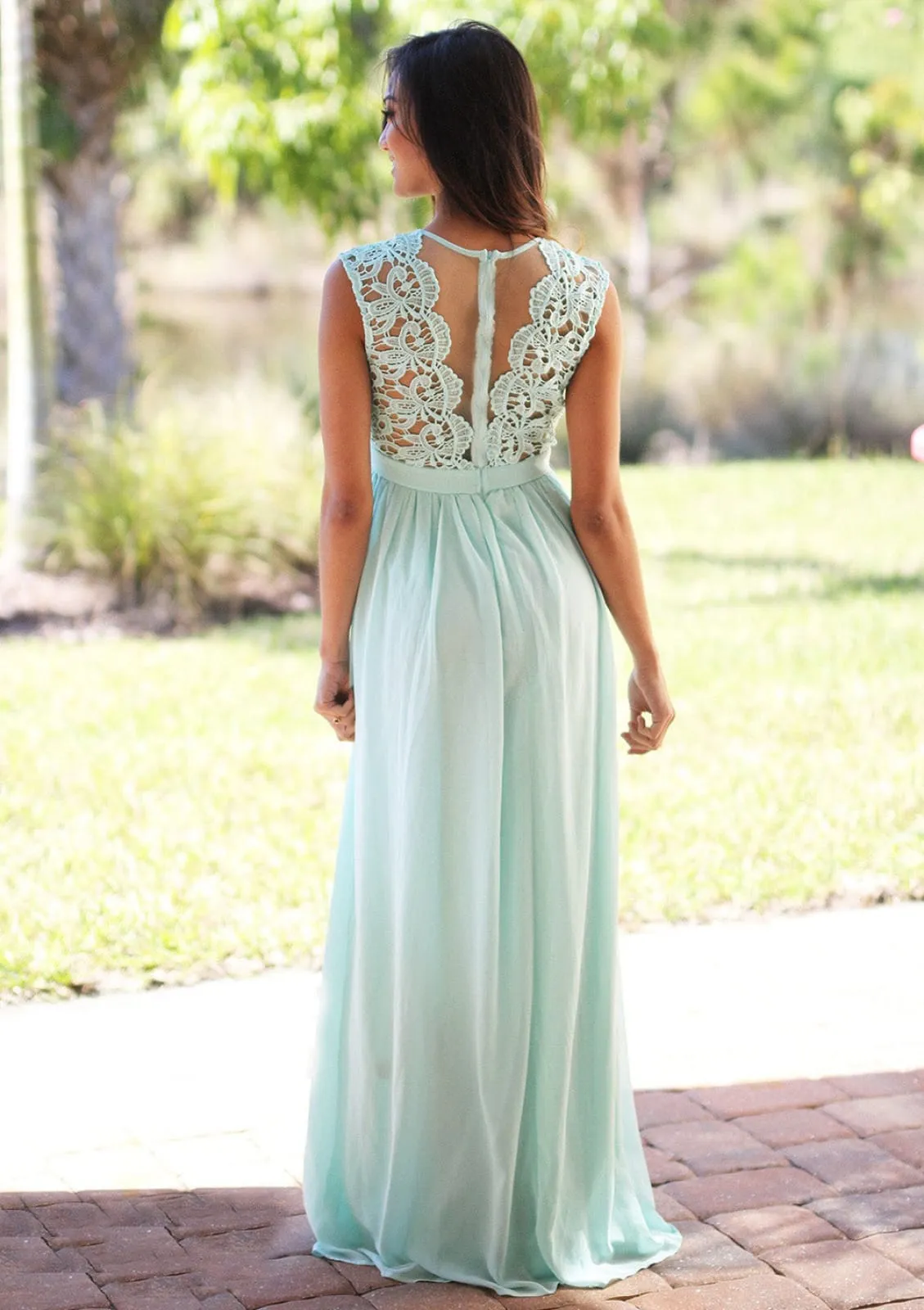 Princess Sleeveless Chiffon Lace Wedding Party Dress Bridesmaid Dress