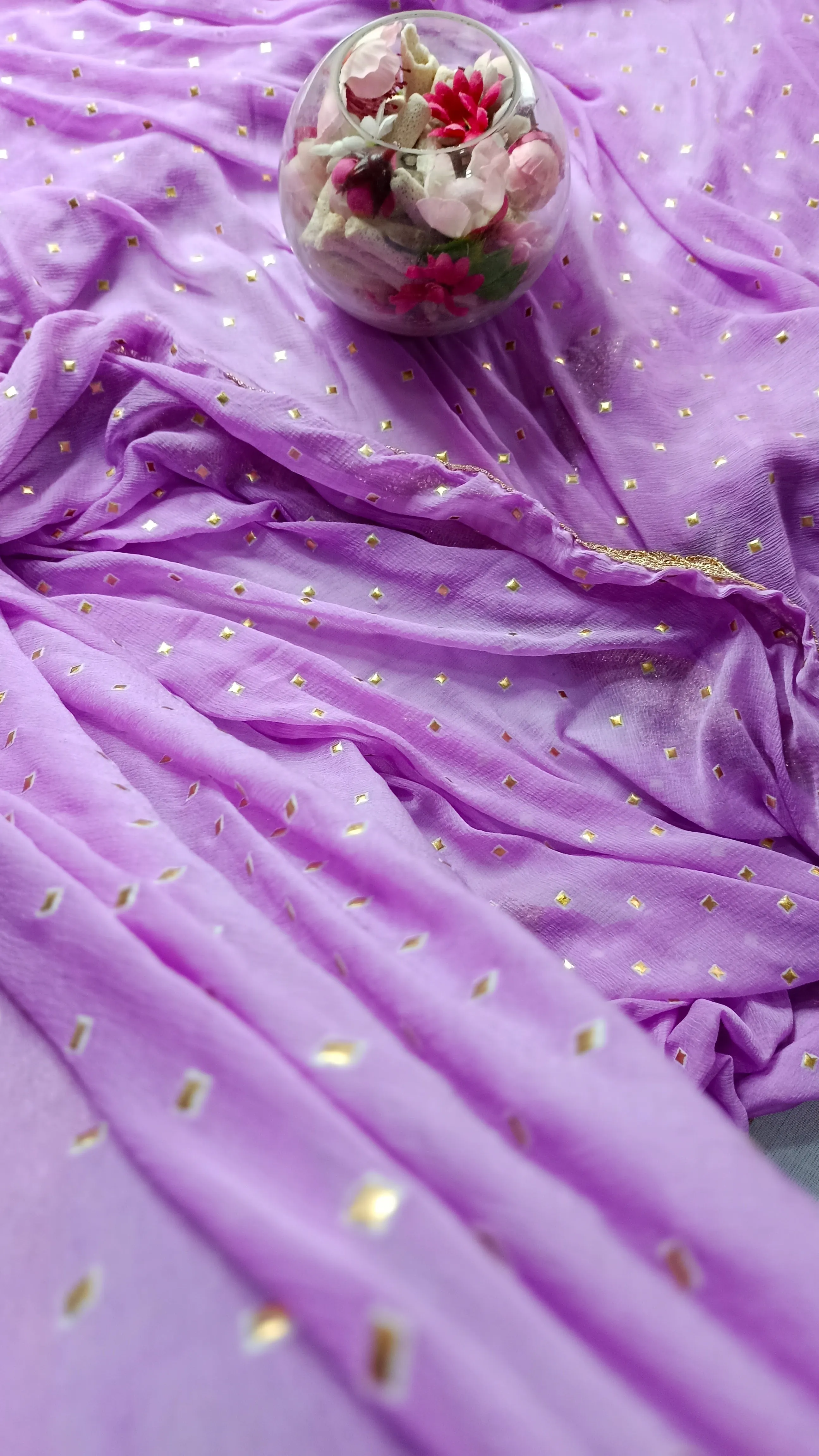Purple Chiffon Dupatta