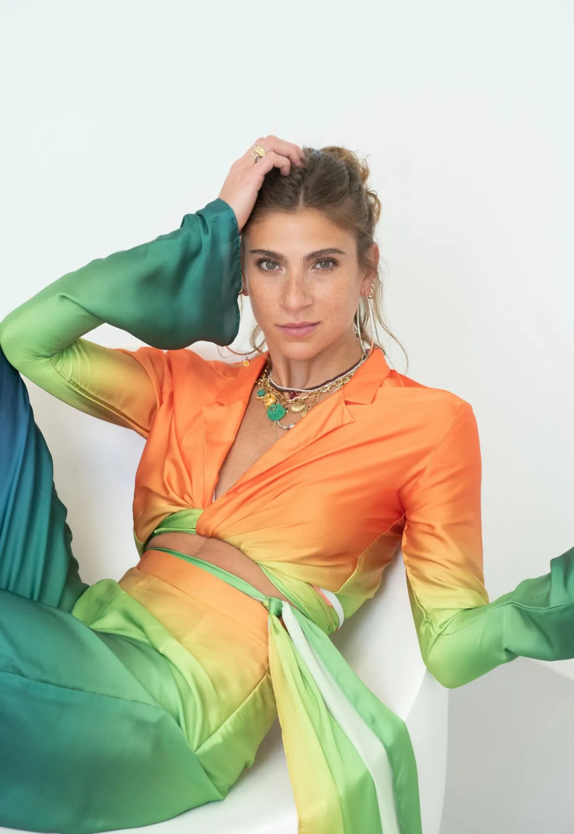 Rainbow wrap around top