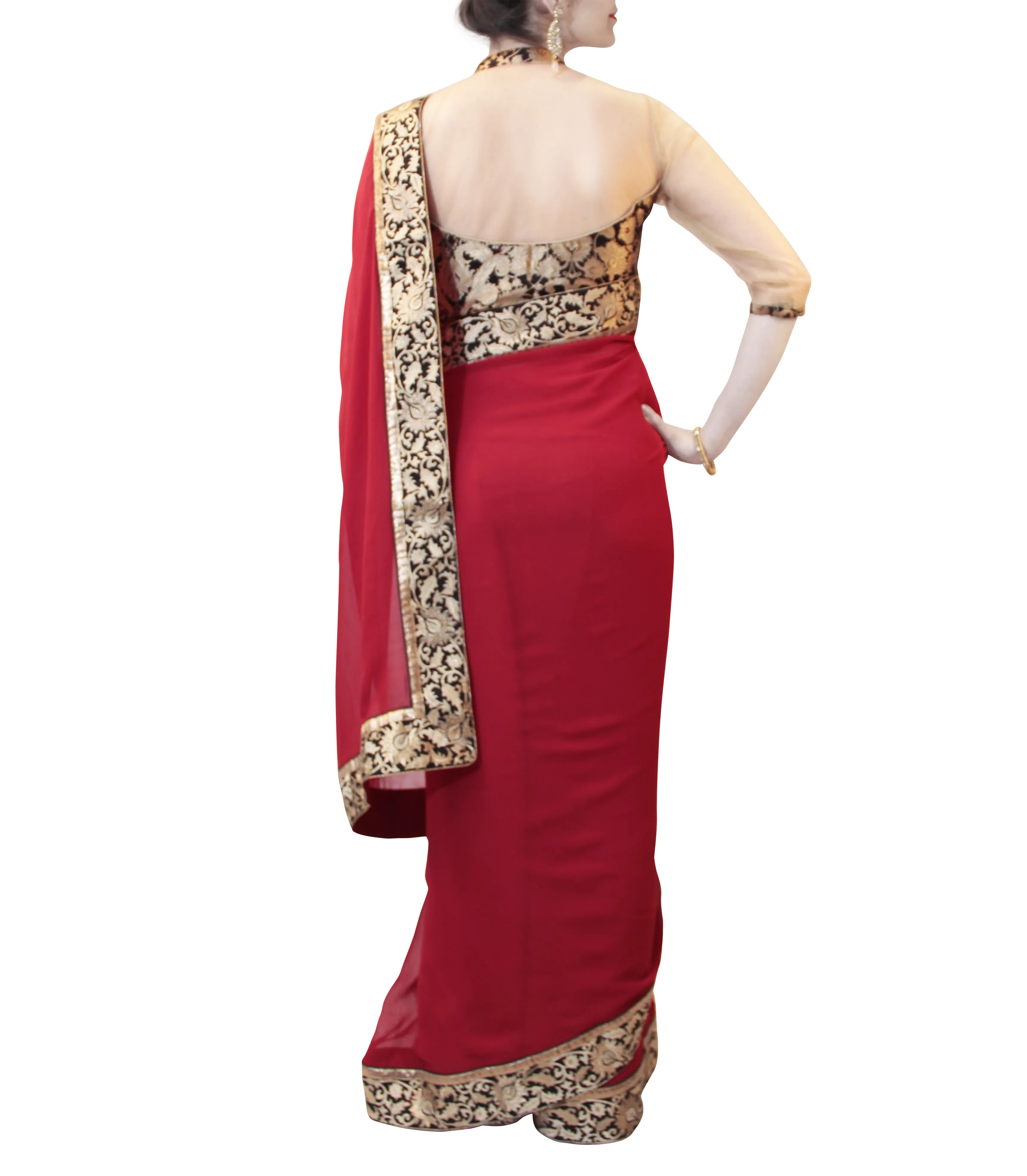 RED AND GOLD SAREE