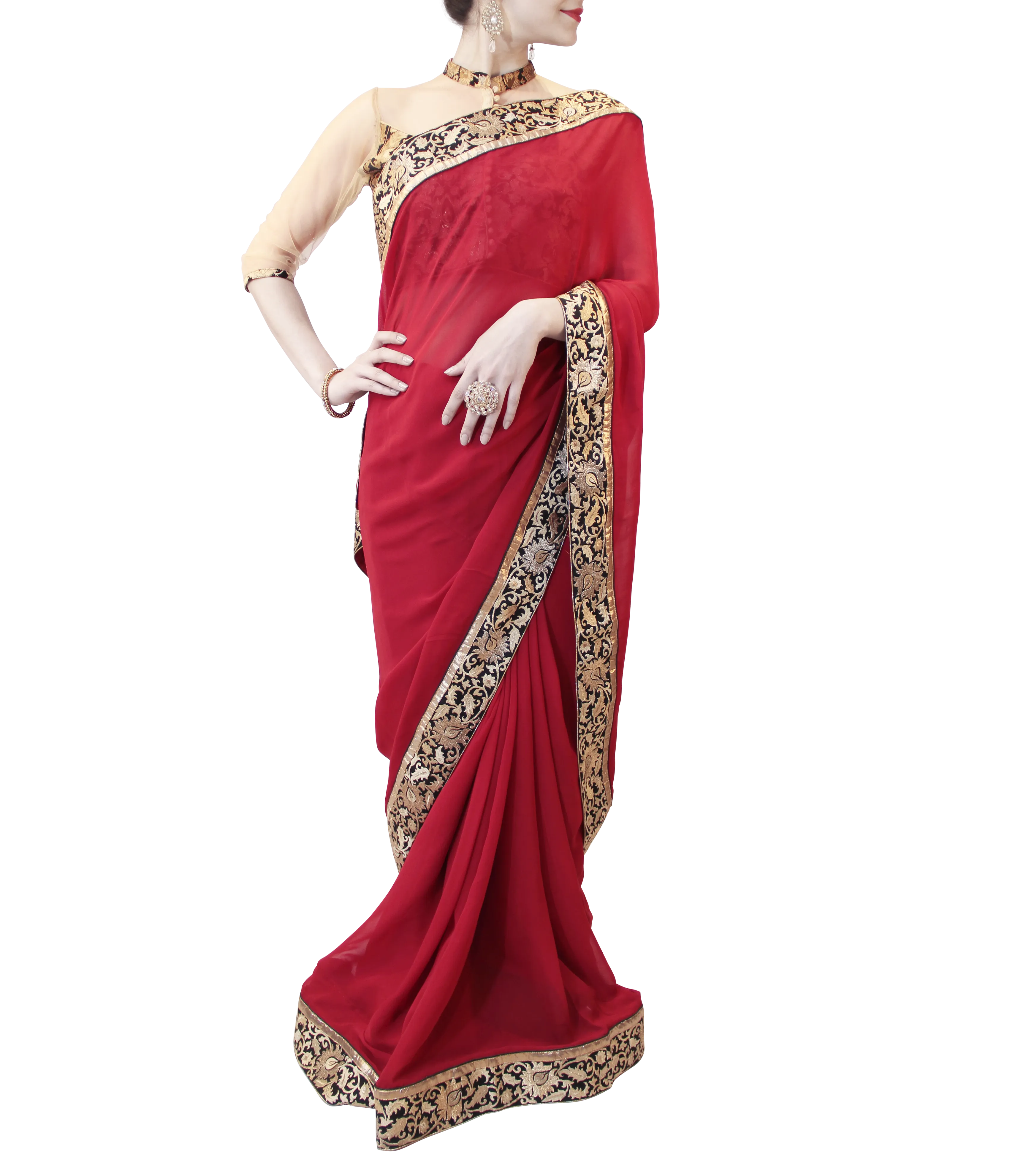 RED AND GOLD SAREE