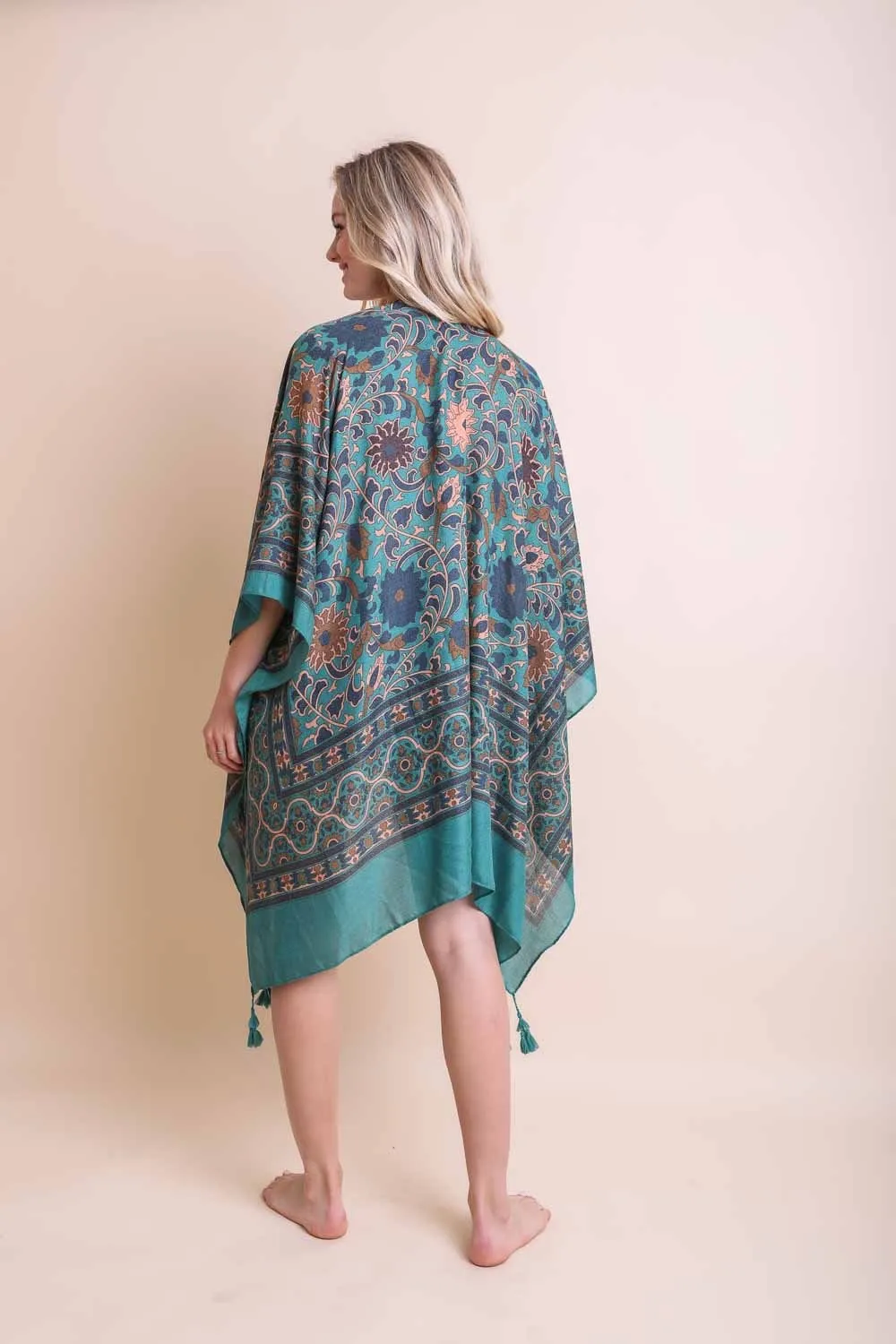 Red Tassel Boho Kimono Duster