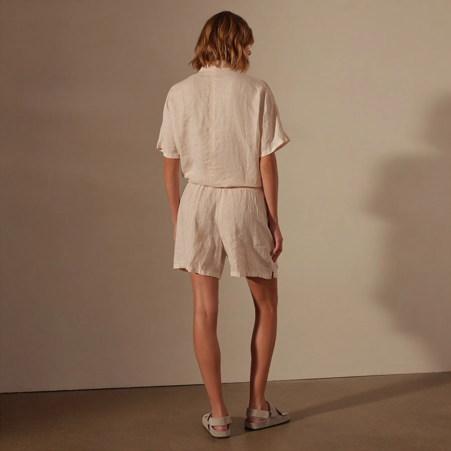 Relaxed Fit Linen Short - Zephyr Pigment