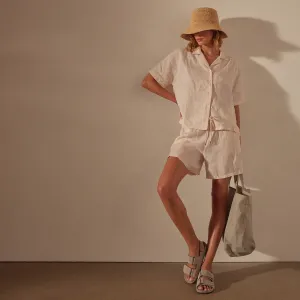 Relaxed Fit Linen Short - Zephyr Pigment