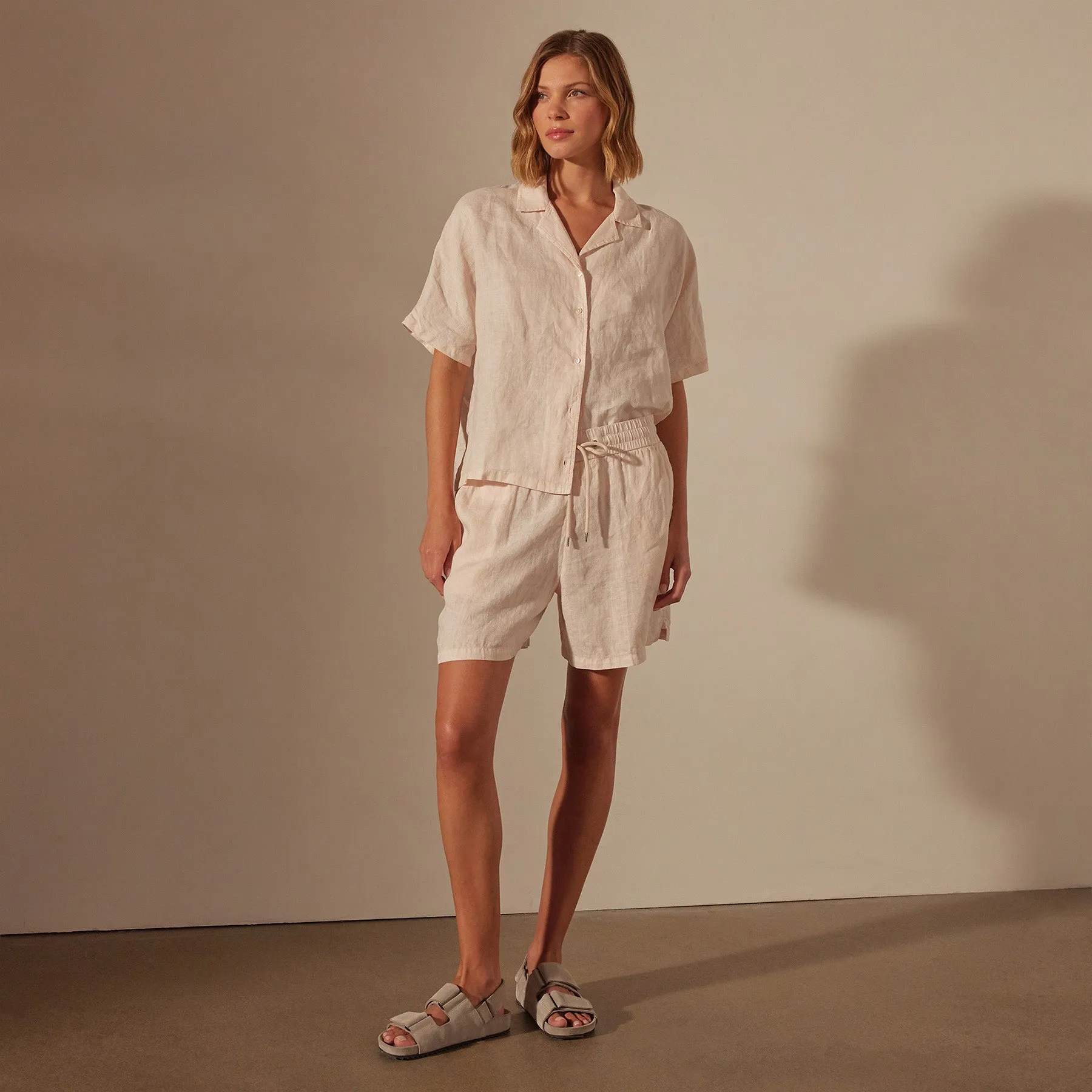 Relaxed Fit Linen Short - Zephyr Pigment