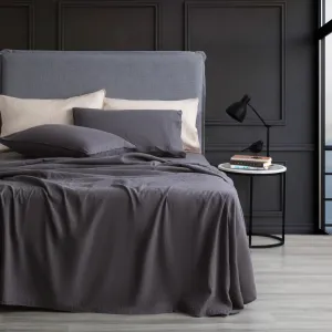 Renee Taylor Cavallo Stone Washed 100 % French Linen Sheet set - Magnet