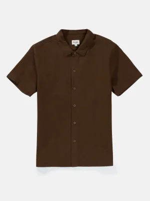 Rhythm Classic Linen SS Shirt - Chocolate