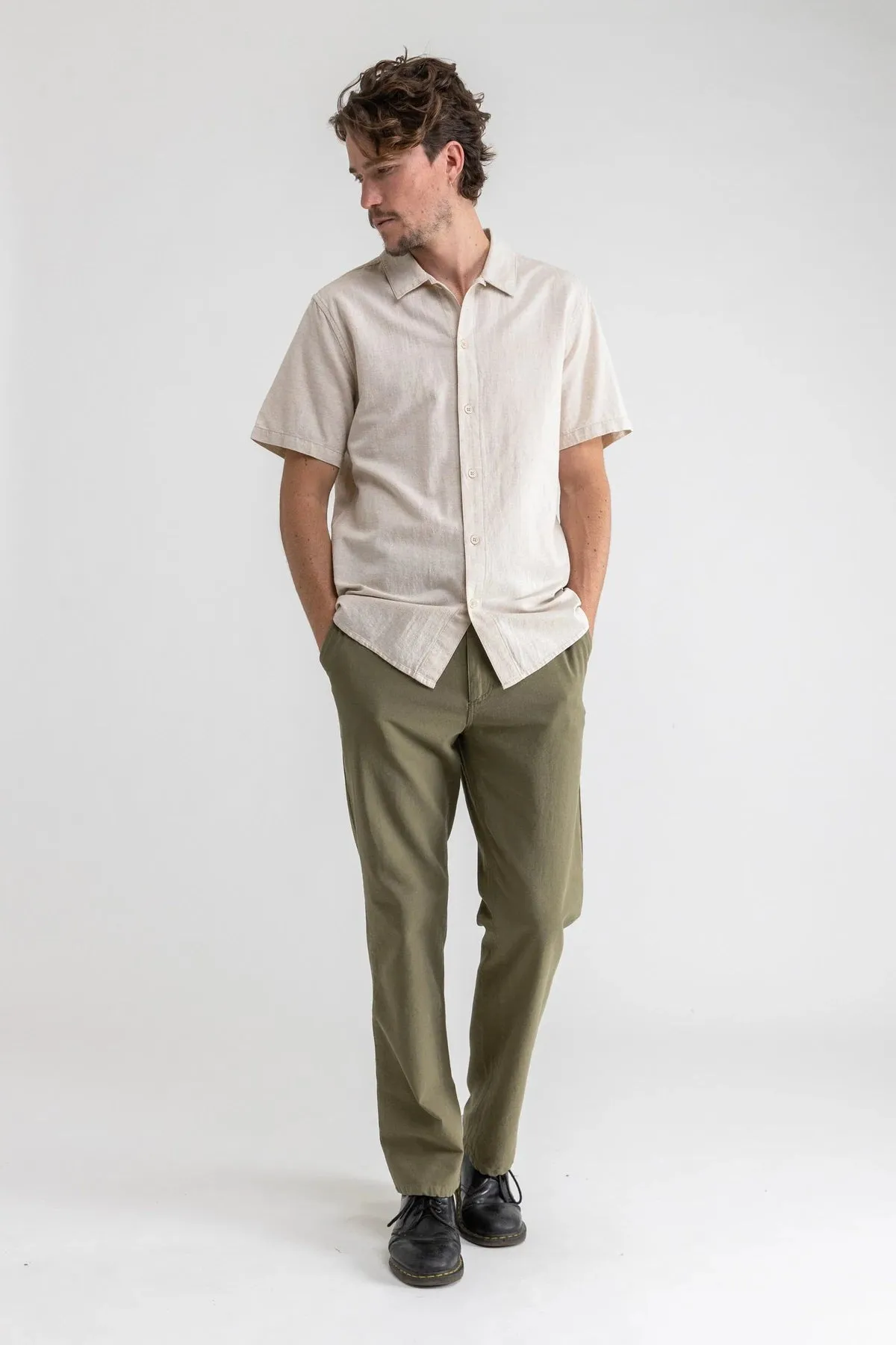 Rhythm Classic Linen SS Shirt - Sand