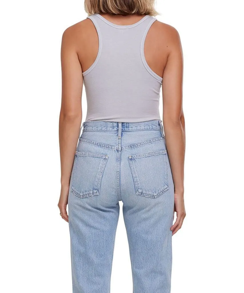 Rib Tank Bodysuit Light Grey