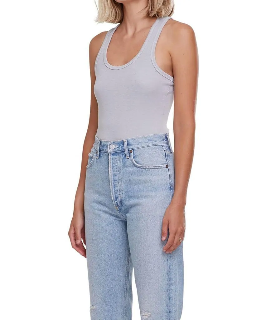 Rib Tank Bodysuit Light Grey