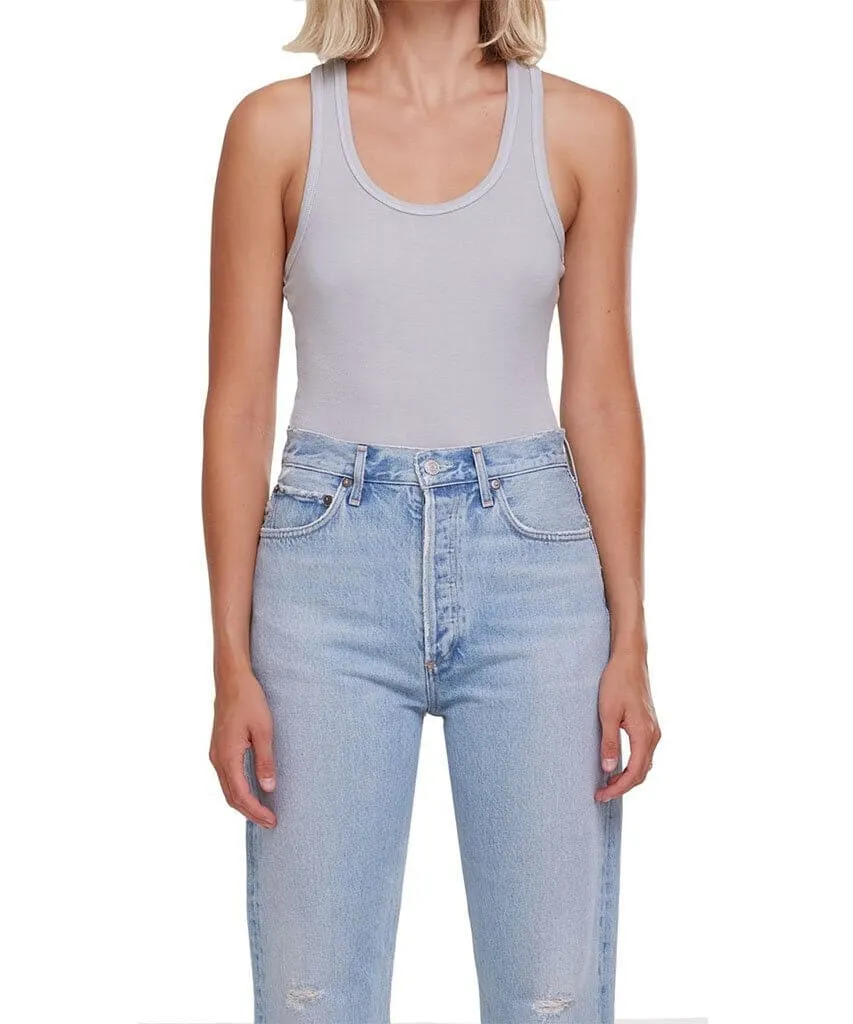 Rib Tank Bodysuit Light Grey