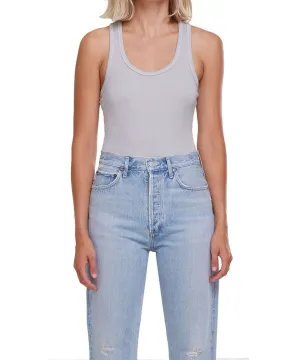 Rib Tank Bodysuit Light Grey