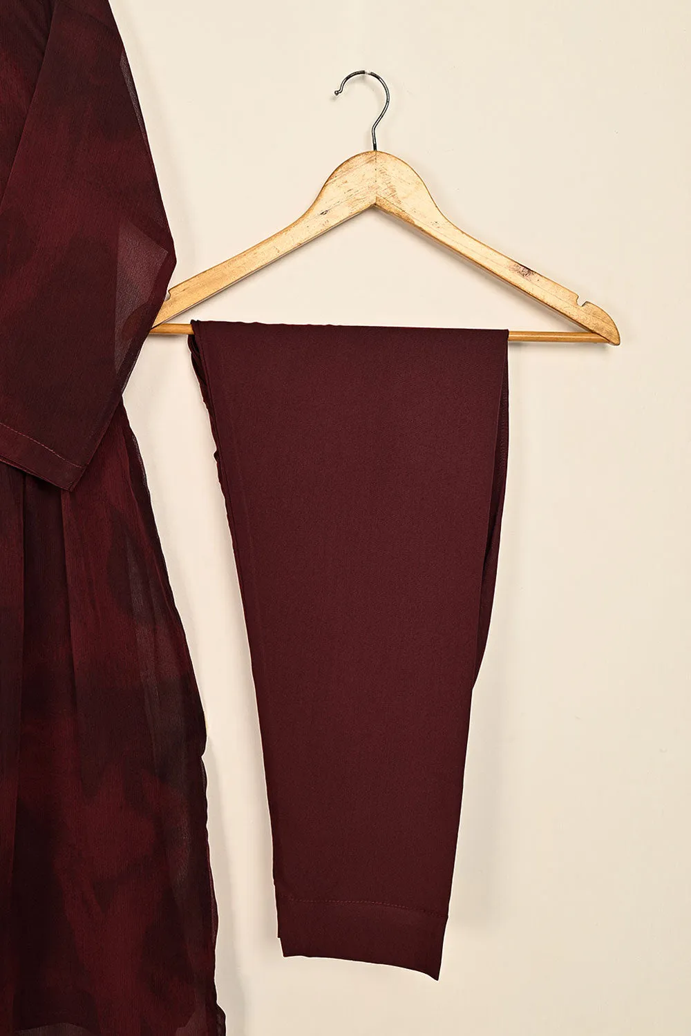 RTW-178-Maroon -  3Pc Ready To Wear Chiffon Frock