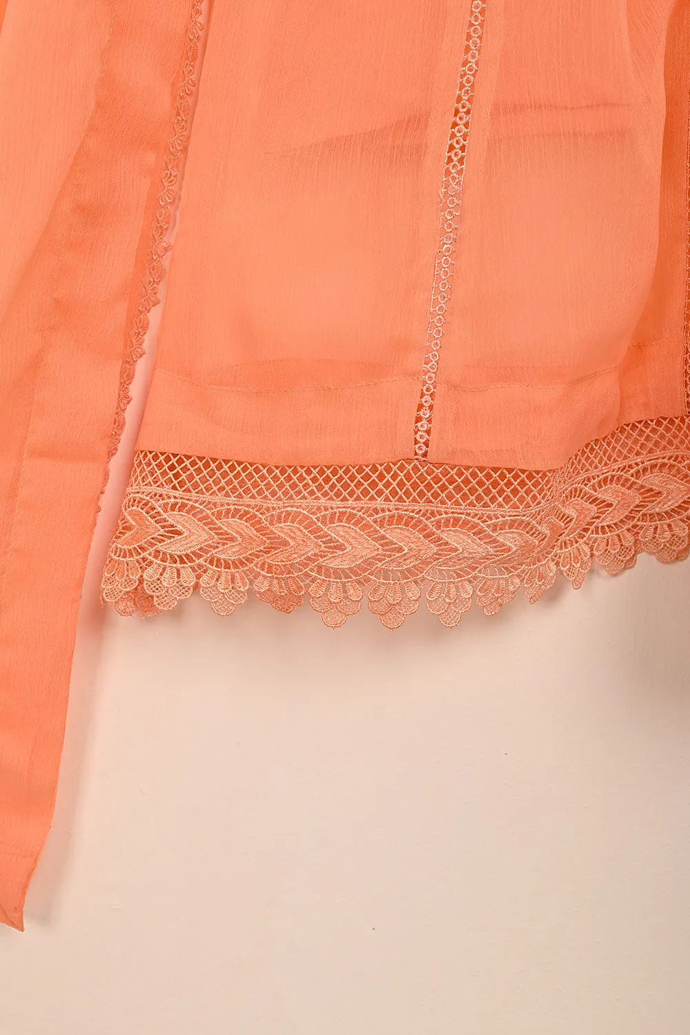RTW-184-Peach -  3Pc Ready To Wear Chiffon Frock