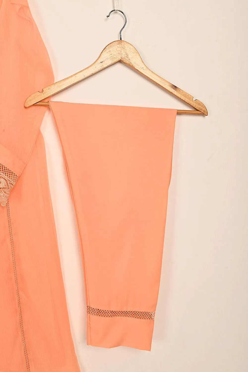 RTW-184-Peach -  3Pc Ready To Wear Chiffon Frock