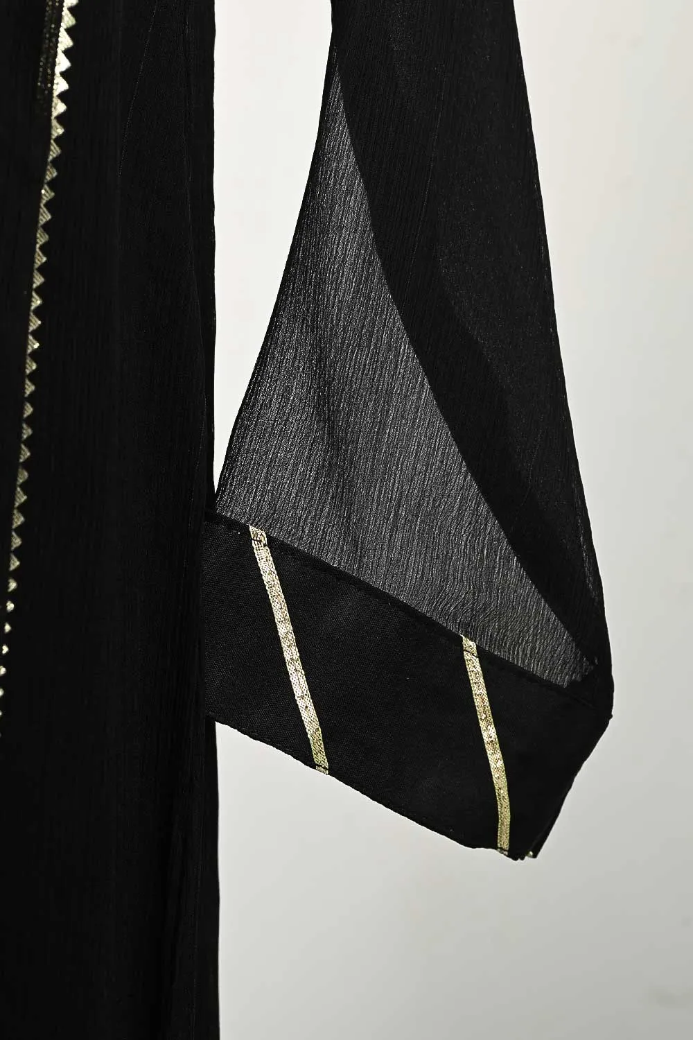 RTW-73-Black -  3Pc Stitched Chiffon Frock