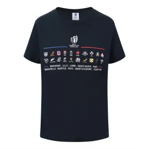 Rugby World Cup 2023 Women's 20 Unions Stacked T-Shirt | Navy