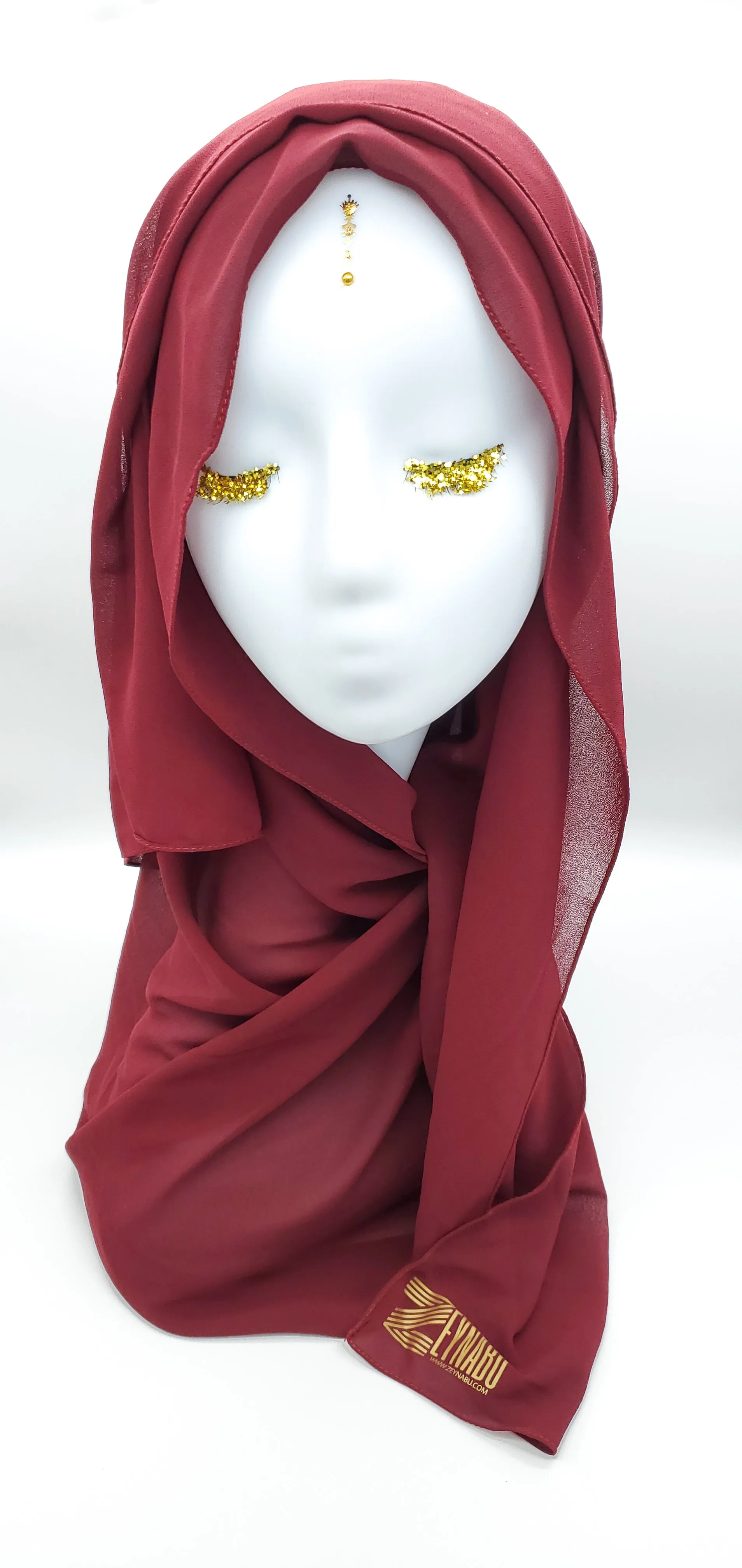 Saalima Black Cherry - Georgette Crepe Scarf