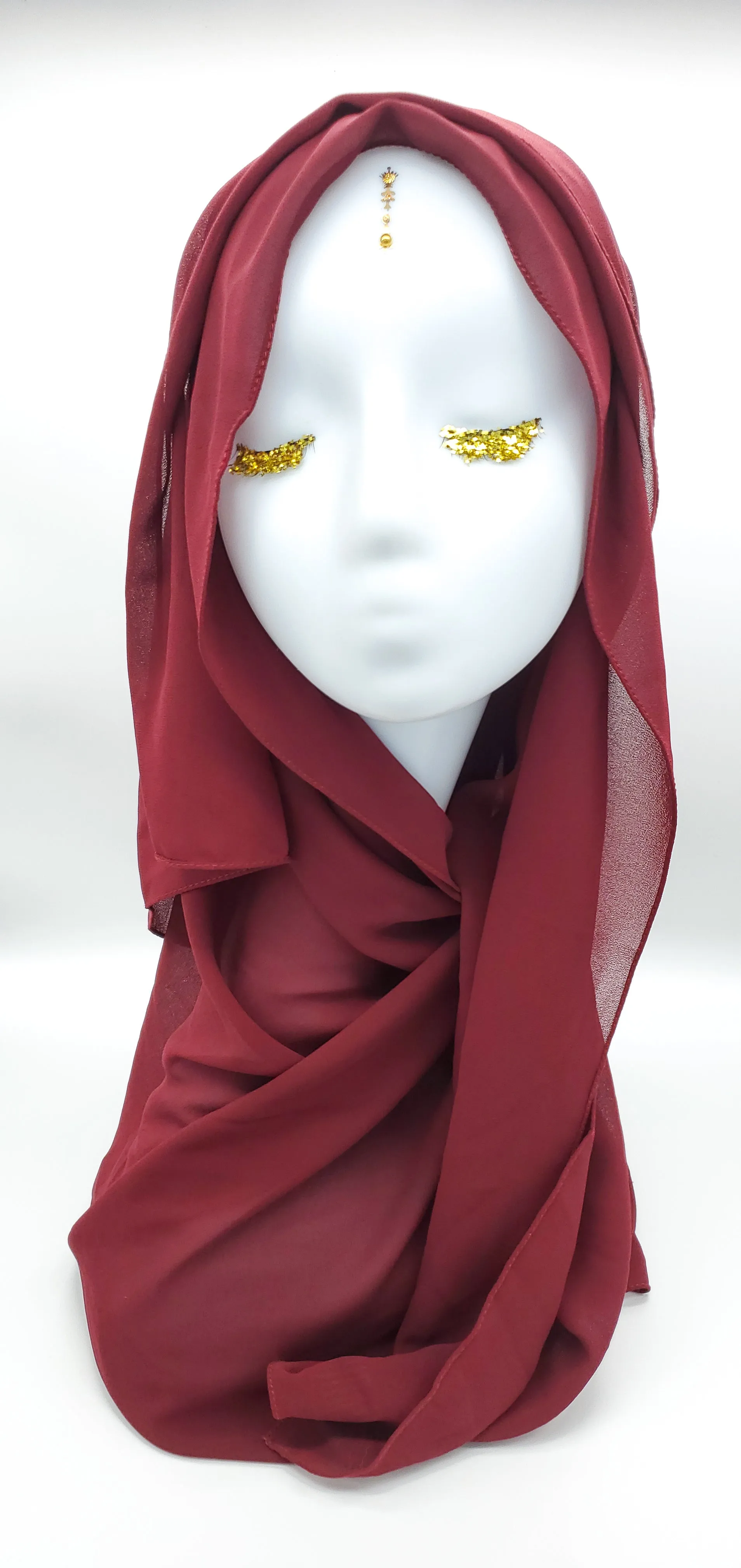 Saalima Black Cherry - Georgette Crepe Scarf