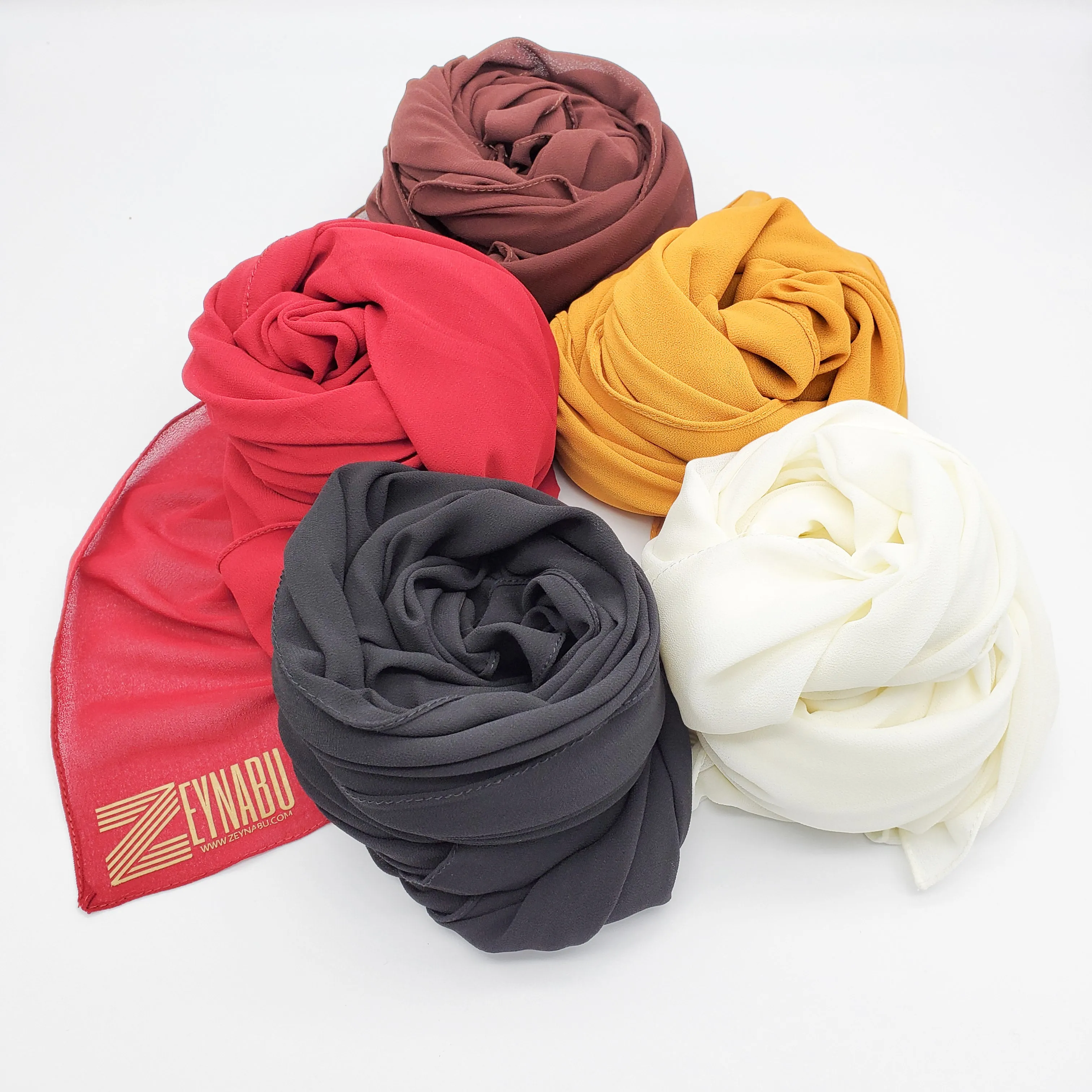 Saalima Cranberry - Georgette Crepe Scarf