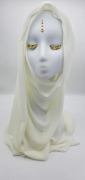 Saalima Ivory - Georgette Crepe Scarf