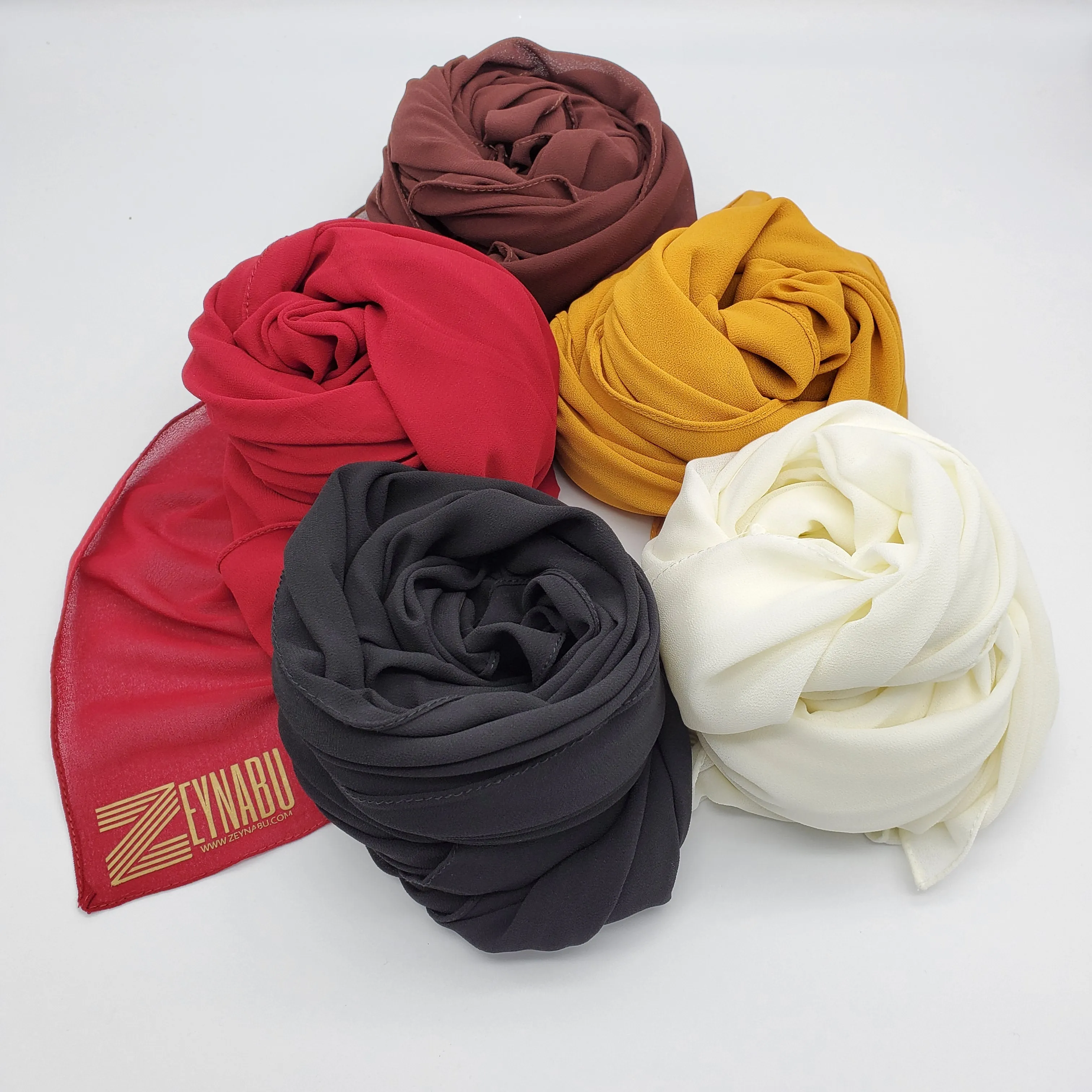 Saalima Ivory - Georgette Crepe Scarf